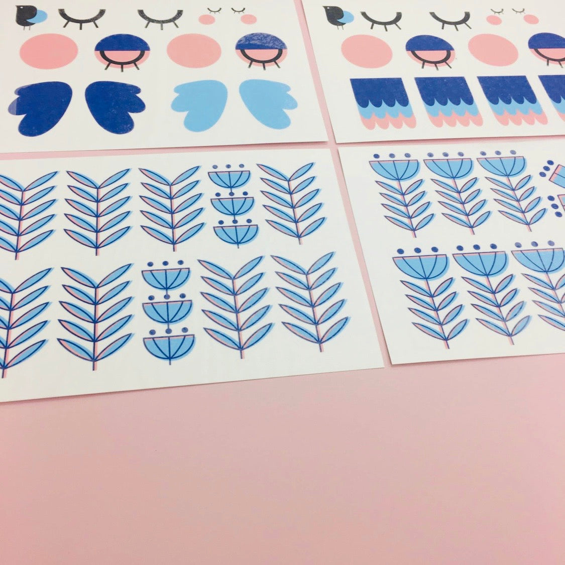Blue Birdies Transfer Set