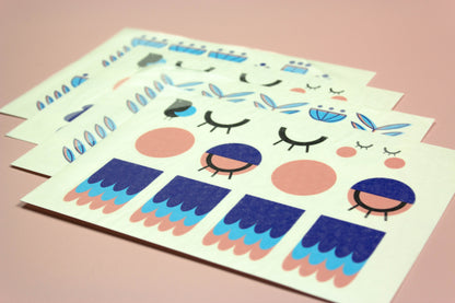 Blue Birdies Transfer Set